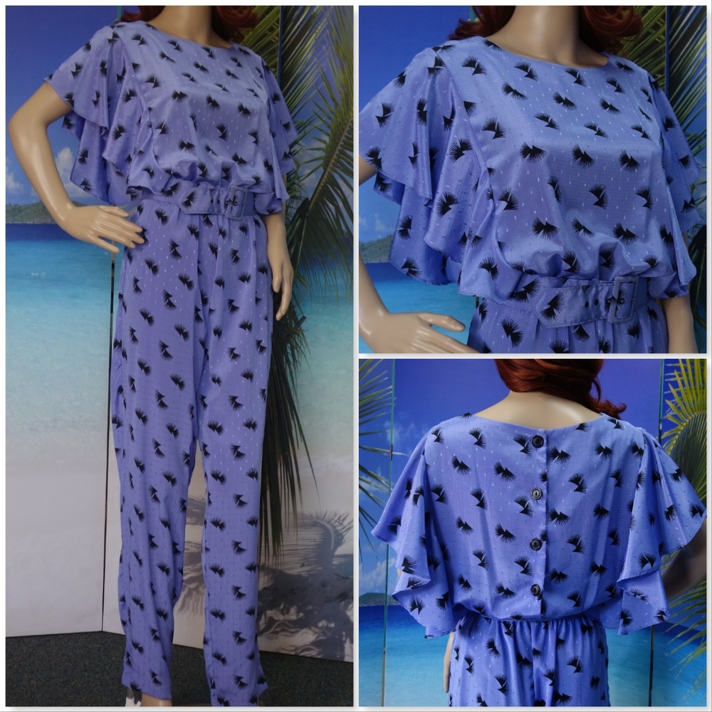 70s Vintage Purple Jumpsuit by Dawn Joy